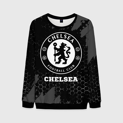 Мужской свитшот Chelsea sport на темном фоне / 3D-Черный – фото 1