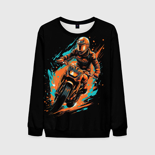 Мужской свитшот Мотокросс спорт / 3D-Черный – фото 1