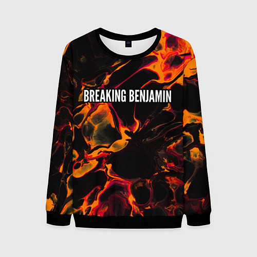 Мужской свитшот Breaking Benjamin red lava / 3D-Черный – фото 1