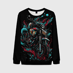 Свитшот мужской Мото и брызги краски, цвет: 3D-черный