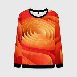 Свитшот мужской Оранжевые объемные круги, цвет: 3D-черный