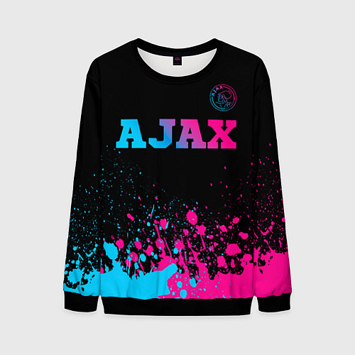 Мужской свитшот Ajax - neon gradient посередине / 3D-Черный – фото 1