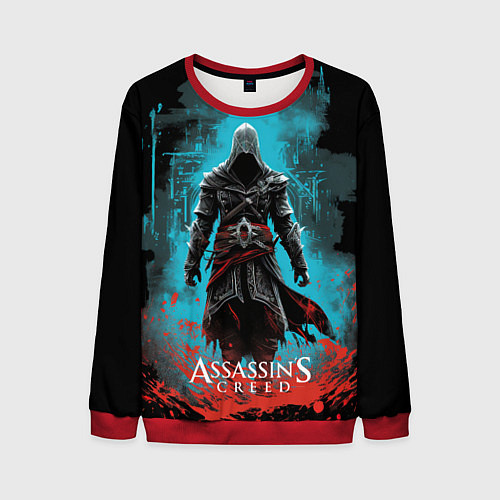 Мужской свитшот Assassins creed подводный город / 3D-Красный – фото 1