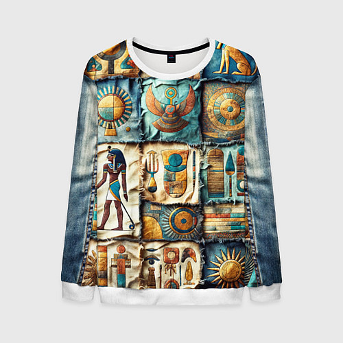 Мужской свитшот Пэчворк из Египта / 3D-Белый – фото 1