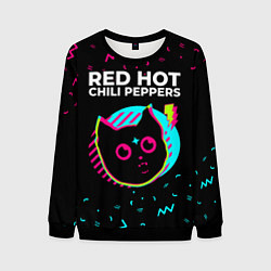 Свитшот мужской Red Hot Chili Peppers - rock star cat, цвет: 3D-черный