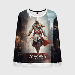 Свитшот мужской Assassins creed старый город, цвет: 3D-белый