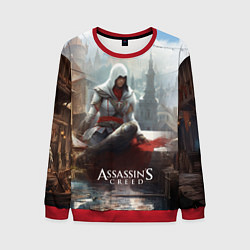 Свитшот мужской Assassins creed poster game, цвет: 3D-красный