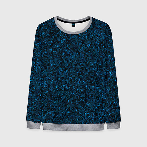 Мужской свитшот Тёмный синий текстура / 3D-Меланж – фото 1
