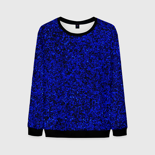 Мужской свитшот Чёрно-синий ультрамарин абстрактная текстура / 3D-Черный – фото 1