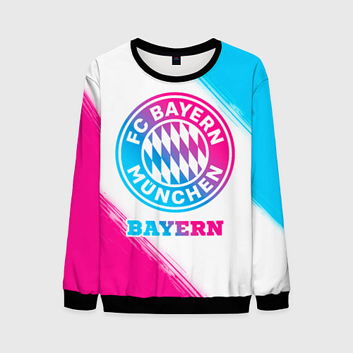 Мужской свитшот Bayern neon gradient style / 3D-Черный – фото 1