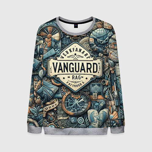 Мужской свитшот Авангардная композиция - нейросеть / 3D-Меланж – фото 1