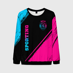Свитшот мужской Sporting - neon gradient вертикально, цвет: 3D-черный