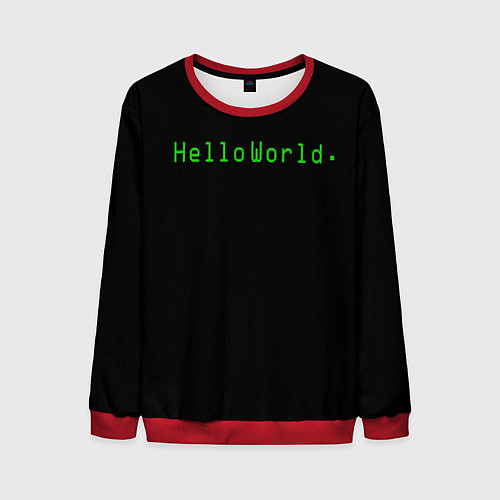 Мужской свитшот Hello world / 3D-Красный – фото 1