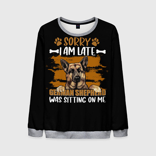Мужской свитшот Немецкая овчарка - german shepherd / 3D-Меланж – фото 1