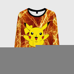 Свитшот мужской Pikachu yellow lightning, цвет: 3D-черный