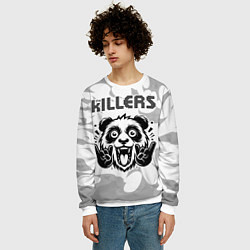 Свитшот мужской The Killers рок панда на светлом фоне, цвет: 3D-белый — фото 2