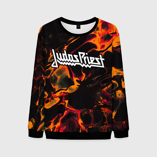 Мужской свитшот Judas Priest red lava / 3D-Черный – фото 1