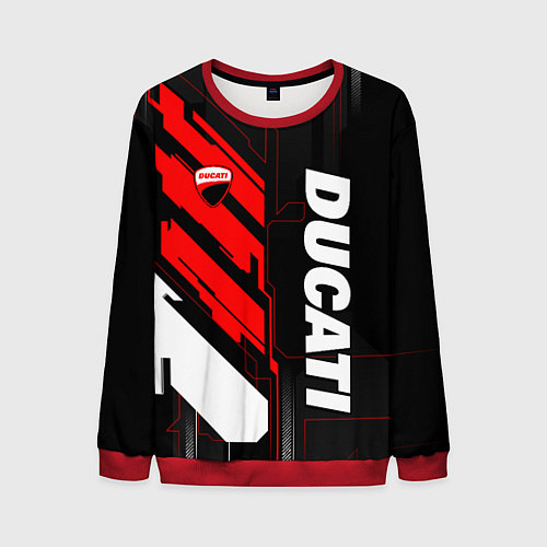 Мужской свитшот Ducati - красный технологический / 3D-Красный – фото 1