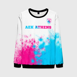 Мужской свитшот AEK Athens neon gradient style посередине