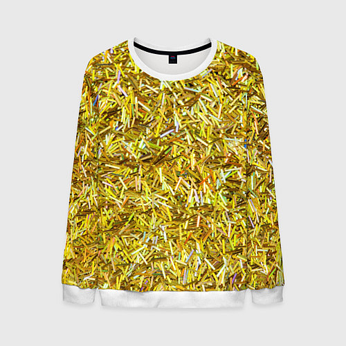 Мужской свитшот Золотые ленточки / 3D-Белый – фото 1