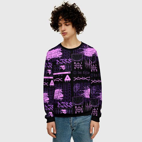 Мужской свитшот Underground pattern color / 3D-Черный – фото 3