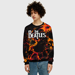 Свитшот мужской The Beatles red lava, цвет: 3D-черный — фото 2