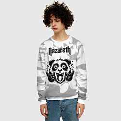 Свитшот мужской Nazareth рок панда на светлом фоне, цвет: 3D-белый — фото 2