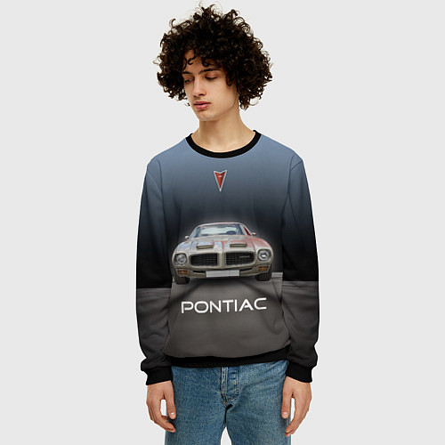 Мужской свитшот Американский масл-кар Pontiac / 3D-Черный – фото 3