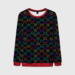 Свитшот мужской Интерфейс аркадной игры, цвет: 3D-красный