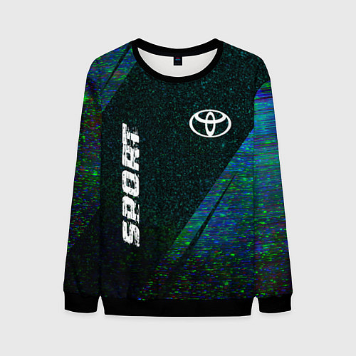 Мужской свитшот Toyota sport glitch blue / 3D-Черный – фото 1