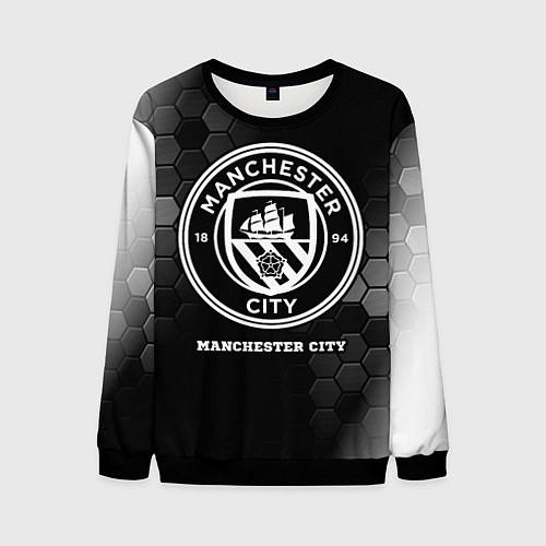 Мужской свитшот Manchester City sport на темном фоне / 3D-Черный – фото 1