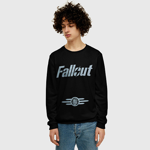 Мужской свитшот Fallout - Logo / 3D-Черный – фото 3