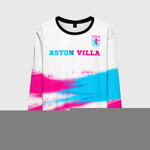 Мужской свитшот Aston Villa neon gradient style посередине / 3D-Черный – фото 1