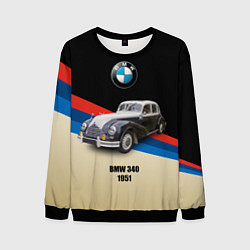 Свитшот мужской Винтажный автомобиль BMW 340, цвет: 3D-черный