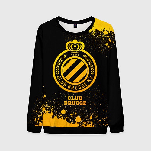 Мужской свитшот Club Brugge - gold gradient / 3D-Черный – фото 1