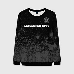 Свитшот мужской Leicester City sport на темном фоне посередине, цвет: 3D-черный