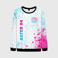 Свитшот мужской Bayer 04 neon gradient style вертикально, цвет: 3D-черный