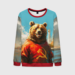 Свитшот мужской Медведь с гербом СССР, цвет: 3D-красный