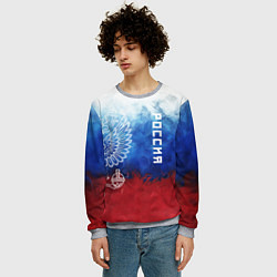 Свитшот мужской Герб России и флаг, цвет: 3D-меланж — фото 2