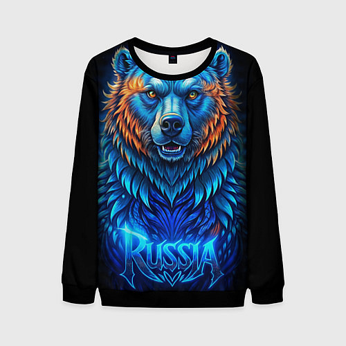 Мужской свитшот Ледяной русский медведь / 3D-Черный – фото 1