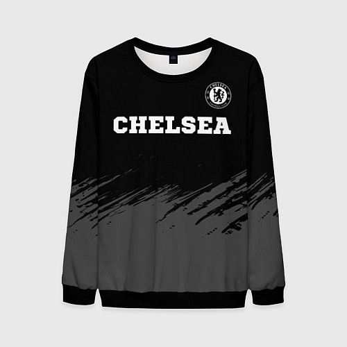 Мужской свитшот Chelsea sport на темном фоне посередине / 3D-Черный – фото 1