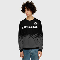 Свитшот мужской Chelsea sport на темном фоне посередине, цвет: 3D-черный — фото 2