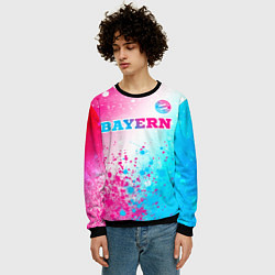 Свитшот мужской Bayern neon gradient style посередине, цвет: 3D-черный — фото 2