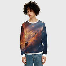 Свитшот мужской Вселенная и планеты, цвет: 3D-белый — фото 2