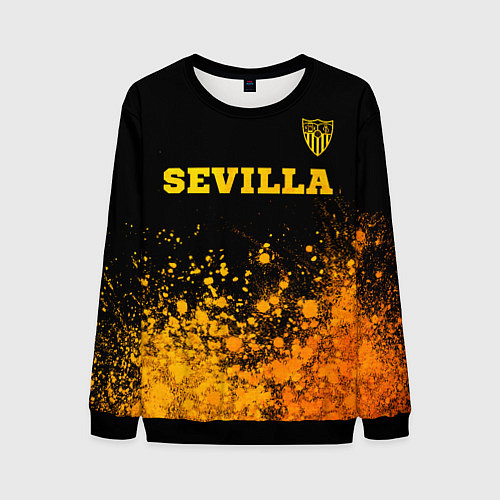 Мужской свитшот Sevilla - gold gradient посередине / 3D-Черный – фото 1