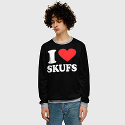 Свитшот мужской I love skufs, цвет: 3D-меланж — фото 2