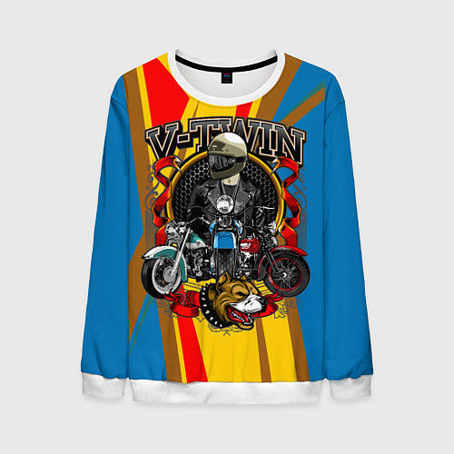 Мужской свитшот V-twin / 3D-Белый – фото 1