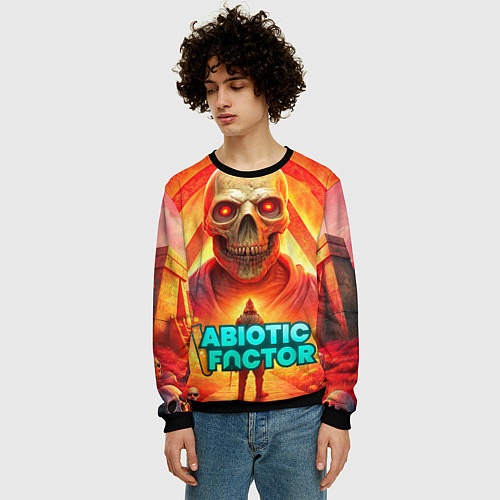 Мужской свитшот Abiotic Factor horror skull / 3D-Черный – фото 3