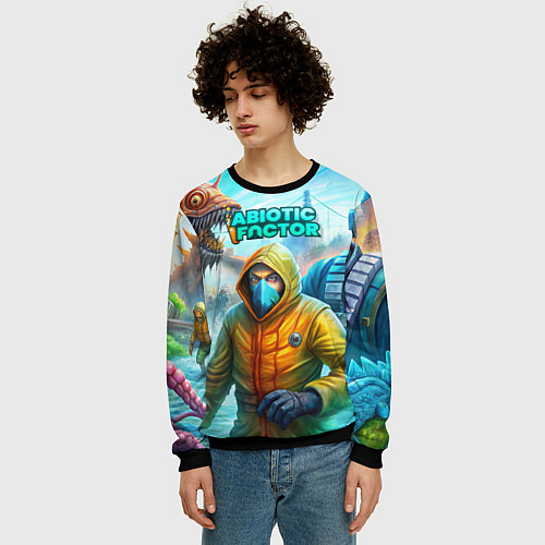 Мужской свитшот Abiotic Factor world game / 3D-Черный – фото 3
