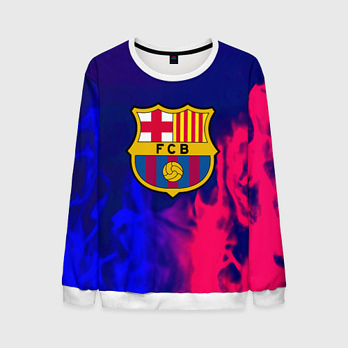 Мужской свитшот Barcelona fc club gradient / 3D-Белый – фото 1